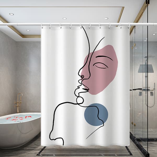 1 stk muggsoppsikker dusjforheng 180x180cm, maskinvaskbart dusjforheng