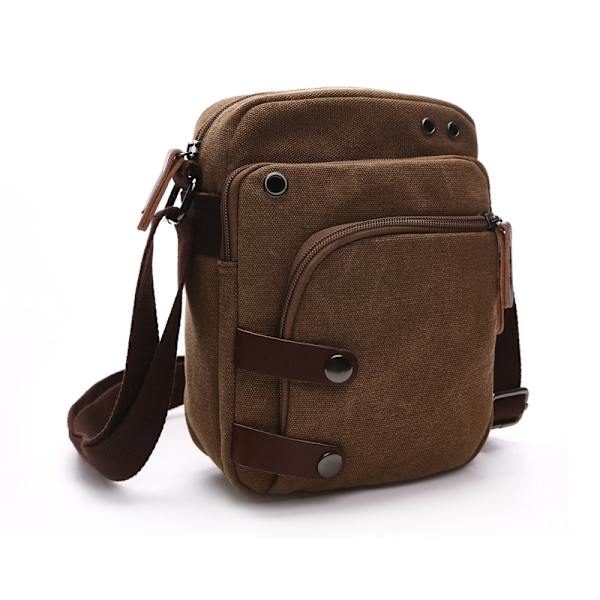 Liten vintage canvas resväska miniväska axelväska crossbody handväska