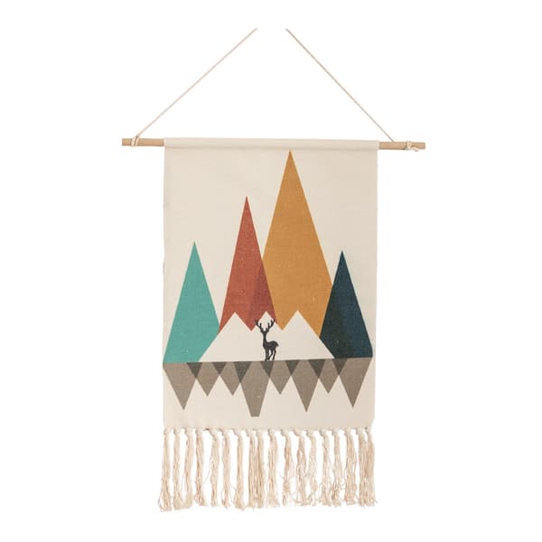 1 stk Makramé Duskevevd Veggteppe Boho Chic Geometri