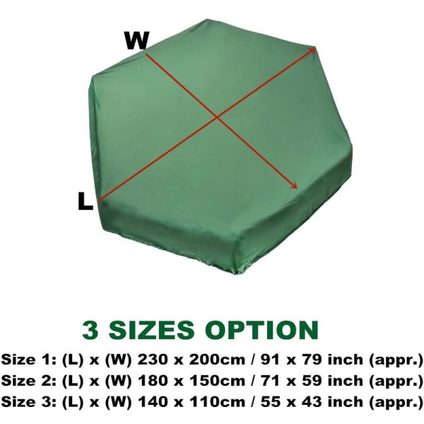 Grön Hexagonal Bunker Cover 210D Oxford Tyg Dammtät UV Vatten