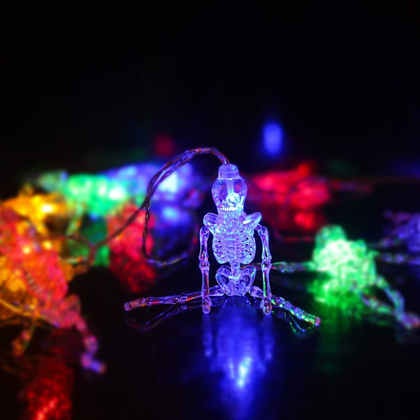 Suspendus Crâne Lumière Squelette Crâne Guirlande Lumineuse Hallo