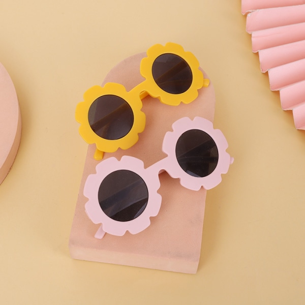 2 st Baby solglasögon med rem Blomform Ram UV400 Protect