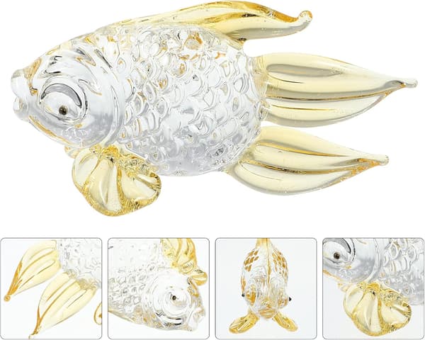 Håndblåst glassfiskfigur Havdyr Ornament for akvarium