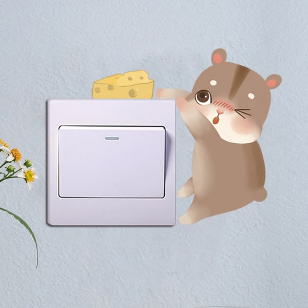 Avtagbar Switch-dekal, Cute Cats Wall Sticker Light Switch DIY