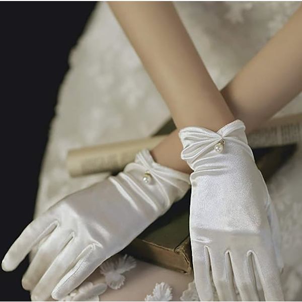 Spets handskar för brud Elegant korta spets handskar handled spets handskar