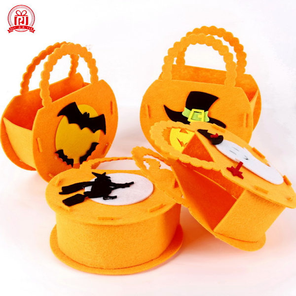 Halloween græskar slikposer til børn, Trick or Treat poser gavepose i non-woven stof håndtaske til børn