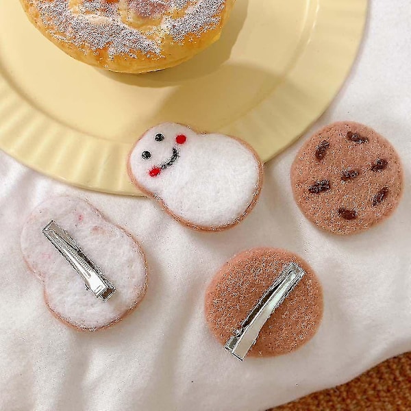 Flickor Cookies Hårnålar Uppfriskande Plysch Hårnålar Kvinnor Hårklämmor Söta Söt