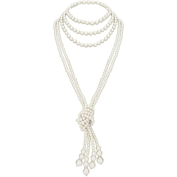 Pitkä helminauha Faux Pearls -kaulakorun setti Helmillinen pitkä helminauha 1920-luvun G