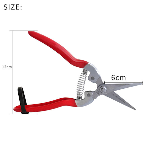 1 PC Skördesax Lång Rak Snip Kolfålstål Bladlåda, Röd