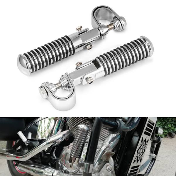 Motorcykel Fodstøtter, Klemme-på Fodstøtter, Fodstøttebeslag til Styrtbøjle Beskyttelsesbøjle Udskiftning til med Motorbeskyttelsesbøjle (Forgyldt)
