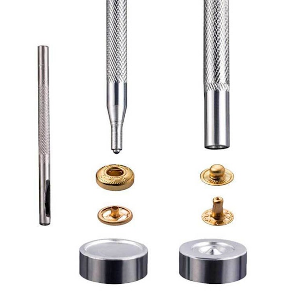 120 st koppartryckknappar i brons, metallkläder, tryckknappar med fixeringsverktyg för läderhantverk, jacka, plånbok, handväska (6 färger, 12 mm)