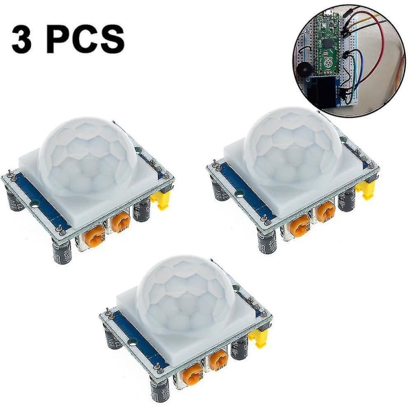 3 stk. Hc-sr501 Pir Bevægelsessensor Infrarød Ir Sensor Menneskekrop Detektor