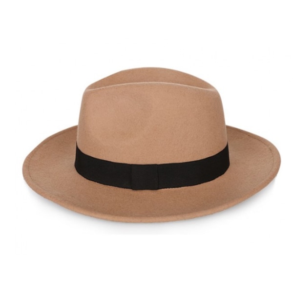 Filthatte Trilby, Justerbar Størrelse Varmt Fedorahatt, Unisex Manhattan Hatt, Kort Kant Kubansk Hatt med Bånd