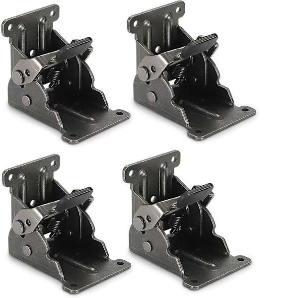 90 stk Selvlåsende Foldbare Hengsler, Foldbare Braketter, Usynlige Foldbare Hengsler, Låsende Utvidelsesbordhyllebrakett Foldbar Stålplate for Arbeidsbord