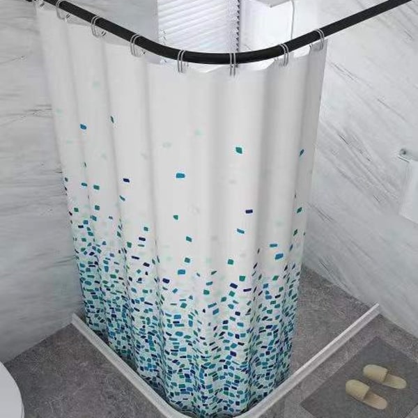 (Mosaikmønster - Blå, Enkeltpakke) Bruseforhæng, til Badekar og Badeværelse, Vaskbart, Anti-skimmel og Antibakterielt 180 x 180 cm (71 x 71 Tommer),