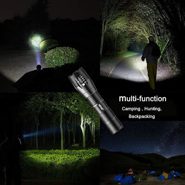 USB-laddningsbar bärbar 1000 lumen taktisk LED-ficklampa. Storleken på en ficka med presenter till barn.