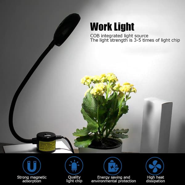 Sylampe, 48 LED 8W Svanehals Arbejdslampe med Magnetisk Montering