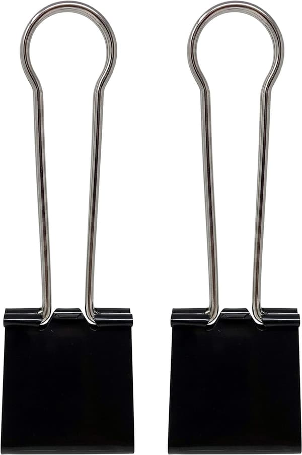 60mm Överdimensionerade svarta långskaftade klämmor, metallritbrädeklämmor,