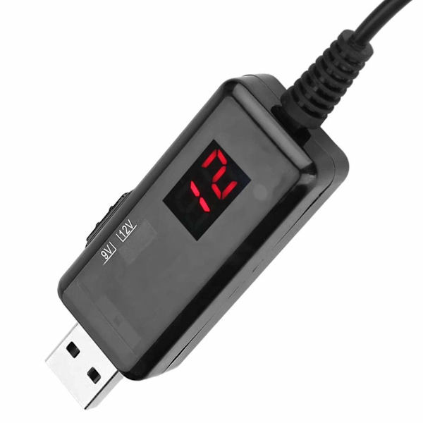USB Boost Converter Kabel 9V til 12V DC Step-up Transformer Linje med LED Display