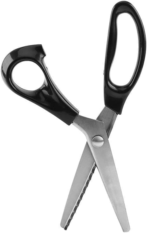 Runda triangulära saxar sicksack saxar i rostfritt stål sy saxar professionella skräddarsaxar (7 mm)