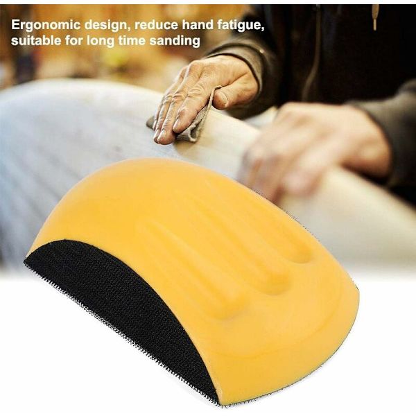 Håndslibningsblok, let og blødt elastisk krogbagside, til
