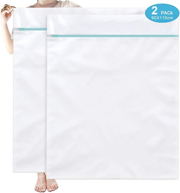 Stor vaskemaskinpose i mesh, 90x110cm, 2-pakning