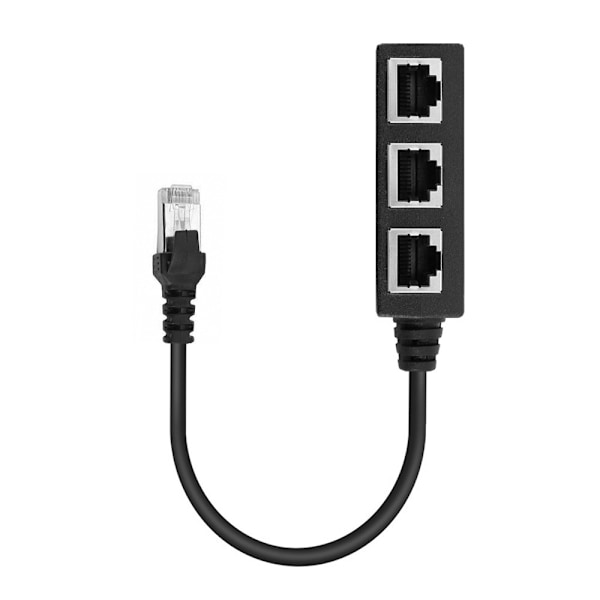Ethernet Förlängningskabel Adapter Nätverksadapter Ethernet Splitter, RJ45 1 till 3 Kabeladapter, Plug and Play för Router TV Box