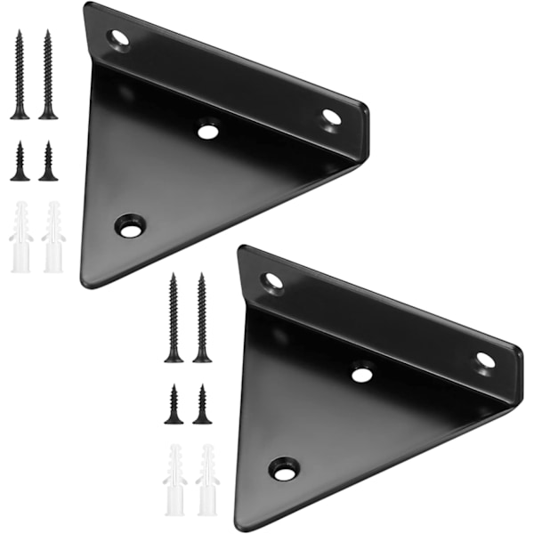 2 st triangulära hyllkonsoler, flytande hyllkonsoler, dolda metall