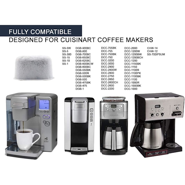 12 Pakning Kompatible Erstatnings Vannfiltre med Aktivt Kull for Kaffemaskiner - Passer Alle Kaffemaskiner