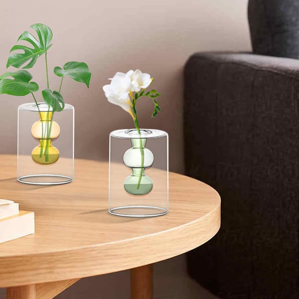 Tomma glasdiffusorflaskor kompatibla med aromaterapi, dofttillbehör, hydroponisk blomvas