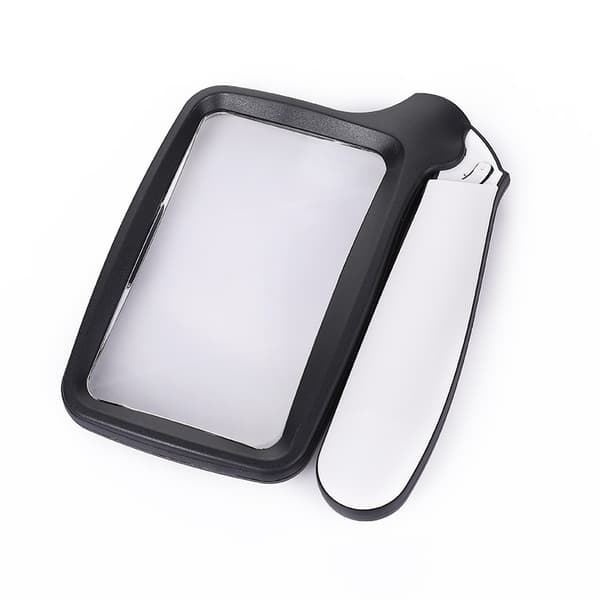 Rektangulær LED-læseforstørrelsesglas, 3x stort læseforstørrelsesglas med dæmpbar LED