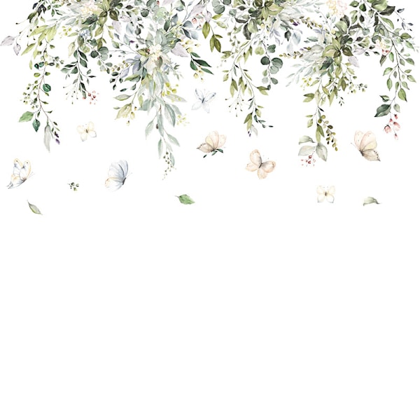 Et Sæt Voksen Soveværelse Vægstickers - Vægstickers Planter Blomster