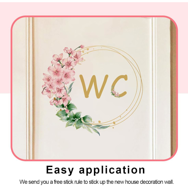 Dörrdekaler Badrum Toalett Badkar Växt Blommor Engelska WC Väggdekaler Badrum Toalett Dekoration Självhäftande Väggdekaler