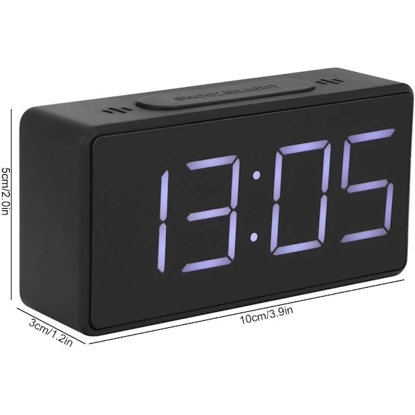 Enkel elektronisk klocka LED digital sängklocka med snooze