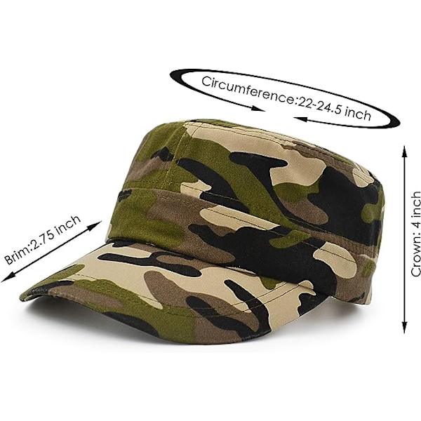 Tasainen lippalakki, sotilastyylinen hattu C