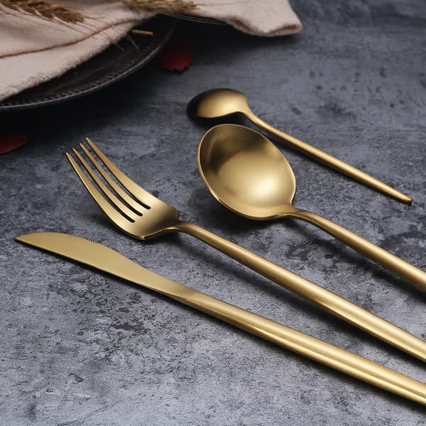 Bestickset i rostfritt stål 304, koppar, matt finish