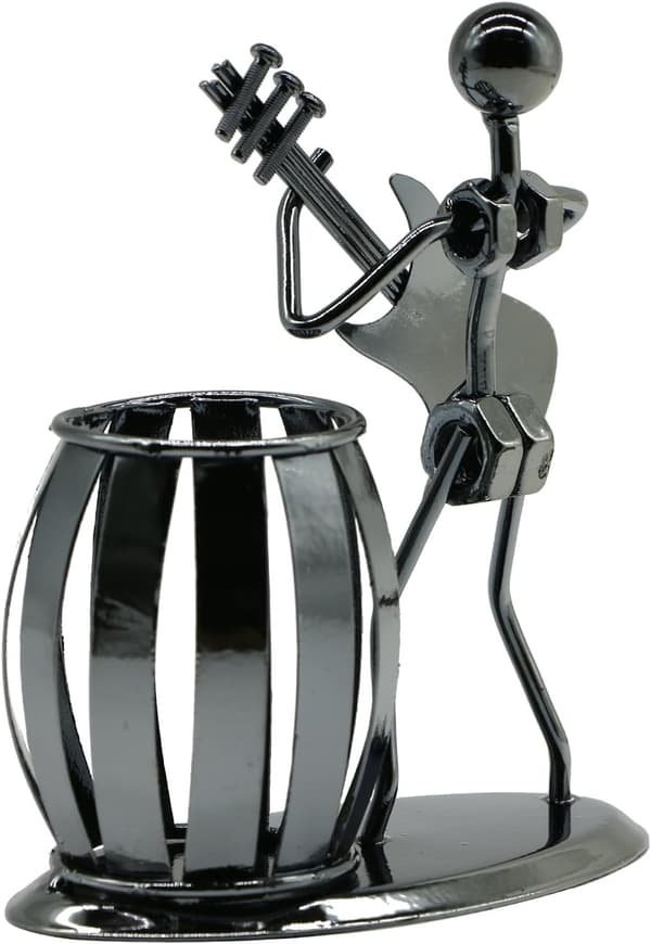 Gitarpennholder Kreativ Skrivebord Multifunksjonell Metall Blyantholder