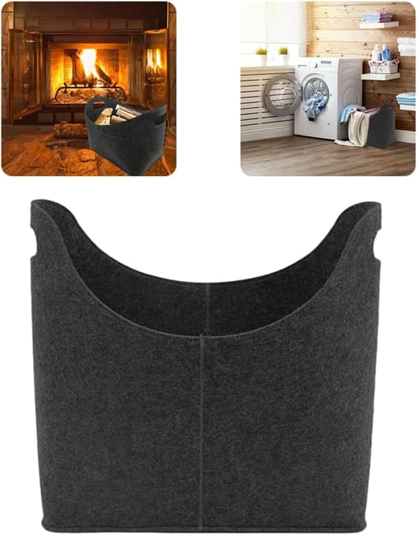 Filttømmerkurv Foldbar Pejs Opbevaringspose (39*39*22cm)