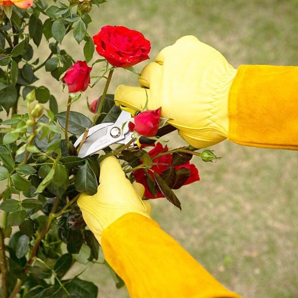 Thorn Resistant Leather Safety Work Gloves Construction Gardening