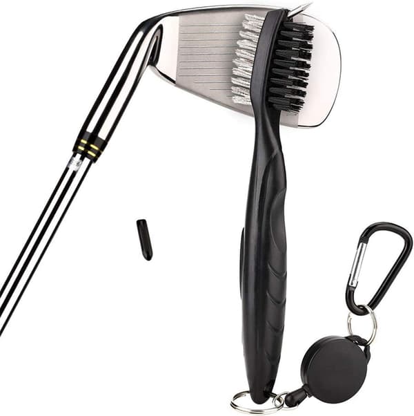 Golfbørste Klubb Groove Cleaner med 2 Ft Retractable Zip-line og