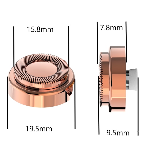 Replacement Heads for Facial Hair Remover, 18K Rose Gold, 4pcs Ep