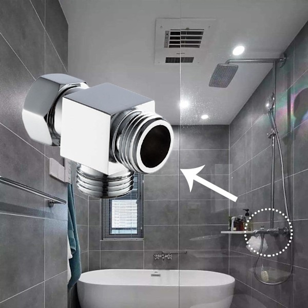 Way Shower Diverter Valve G 1/2\" Dusjhode Dusjarm T-Formet Dusjadapterventil Utbytting Dusjdiverteradapter for Bad Kjøkken