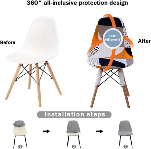 Skandinavisk Stretch Matstolöverdrag, 1 2 4 6 8 ST Diagonal Universal Elastiskt Stolsöverdrag för Vardagsrum, Kök, Sovrum Heminredning (1st, Chri