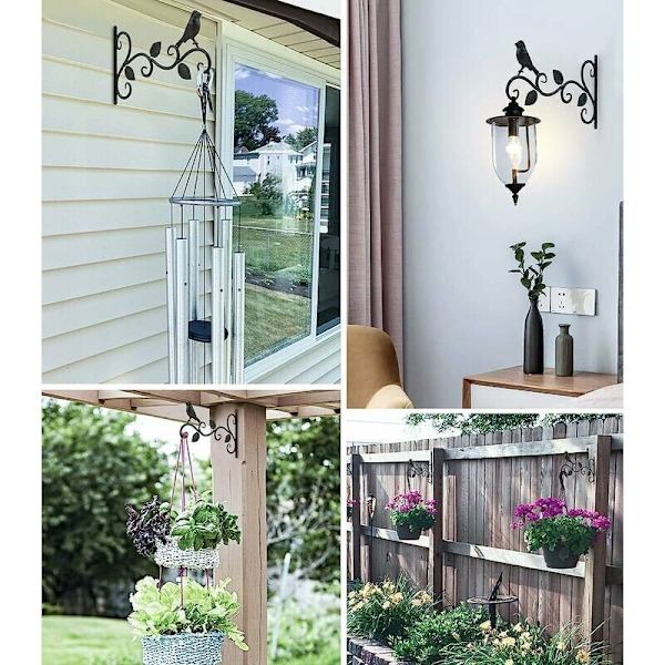 Europeisk stil smidd jern vegg blomsterkurv svart 2 stk for hom