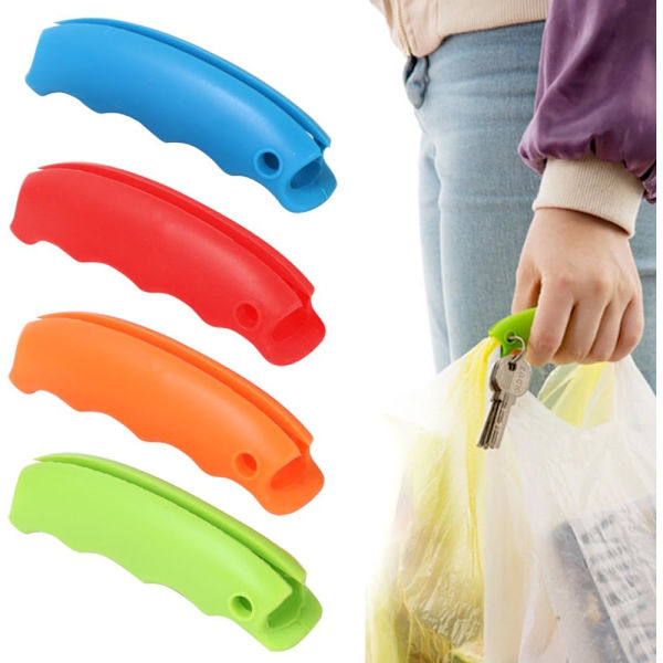 Sæt med 4 forskellige farver silikoneholdere til plastikposer
