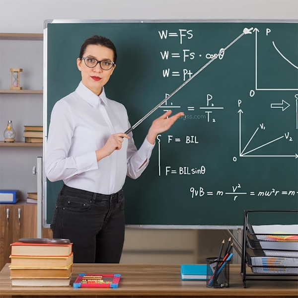 2 st Teleskopiska Lärarpinnar, Lättanvänd Mini Undervisningspenna, för Presentationer och Whiteboards, Utdragbar Fingerpekare och Bekväm att Förvara