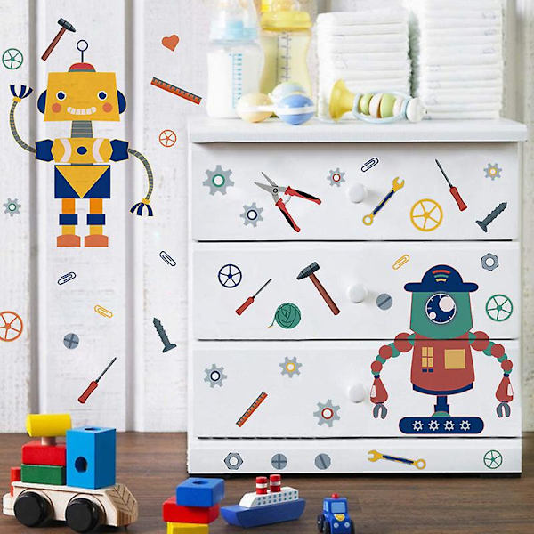 Uusi sarjakuva Robot ruuvimeisseli varaosat tarra