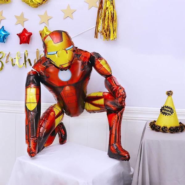 Bursdag Ballongdekorasjoner, Iron-Man Oppblåsbare Lateksballonger, Avengers Folieballong Superhelt Festdekorasjoner, for Bursdagsfester, Temafest