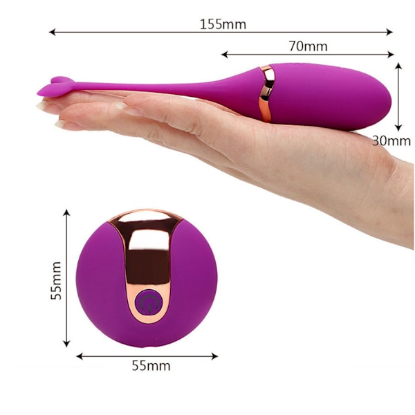 1 stk. Vibrator Trådløs Fjernbetjening Vibrerende Æg Silikone Rec