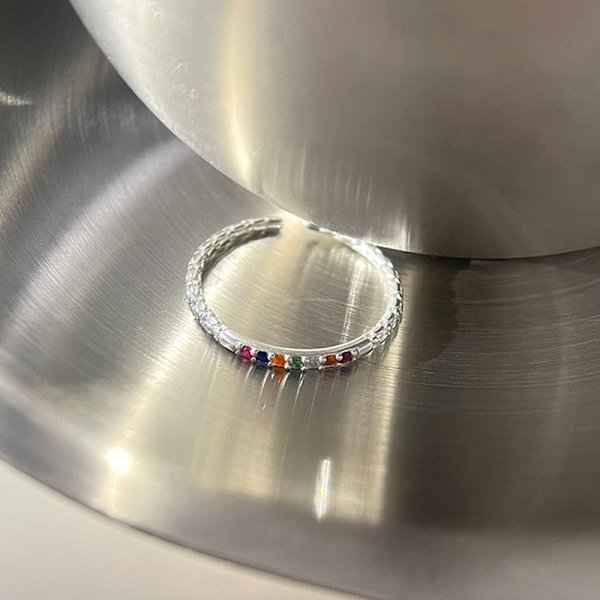 Flash diamant regnbue åben ring